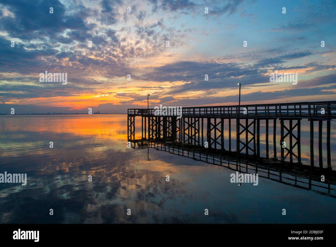 Mobile Bay, Alabama, coucher de soleil Banque D'Images