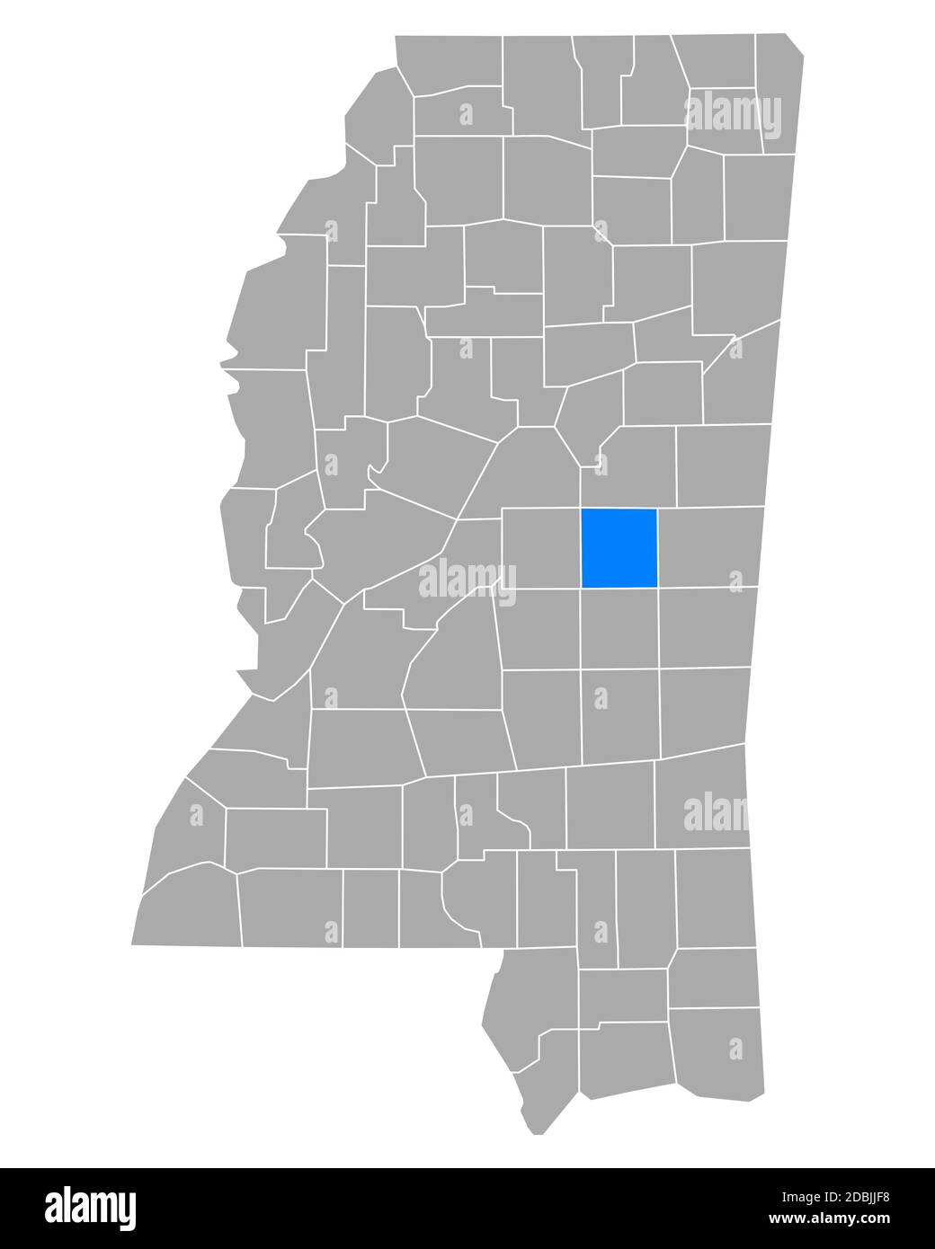 Carte de Neshoba dans le Mississippi Banque D'Images