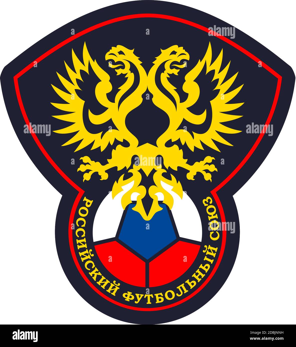Logo de l'Union russe de football et de l'équipe nationale - Russie. Banque D'Images