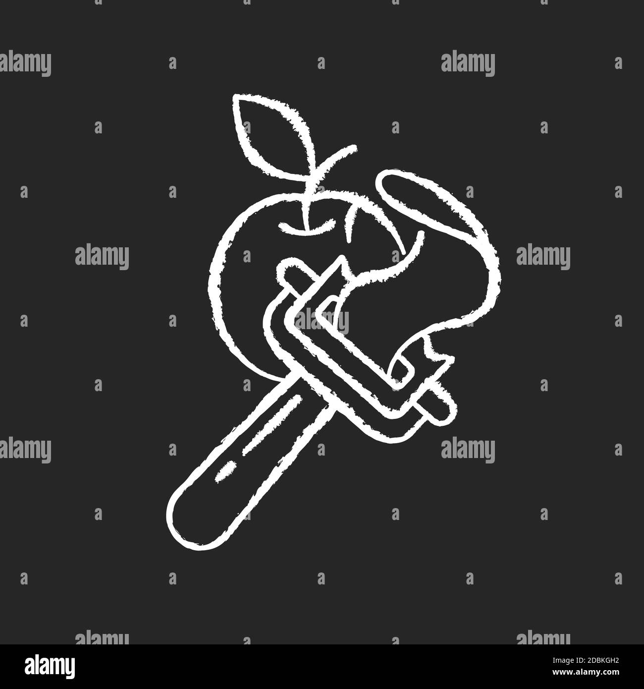 L'icône blanche de l'éplucheur de légumes sur fond noir Illustration de Vecteur