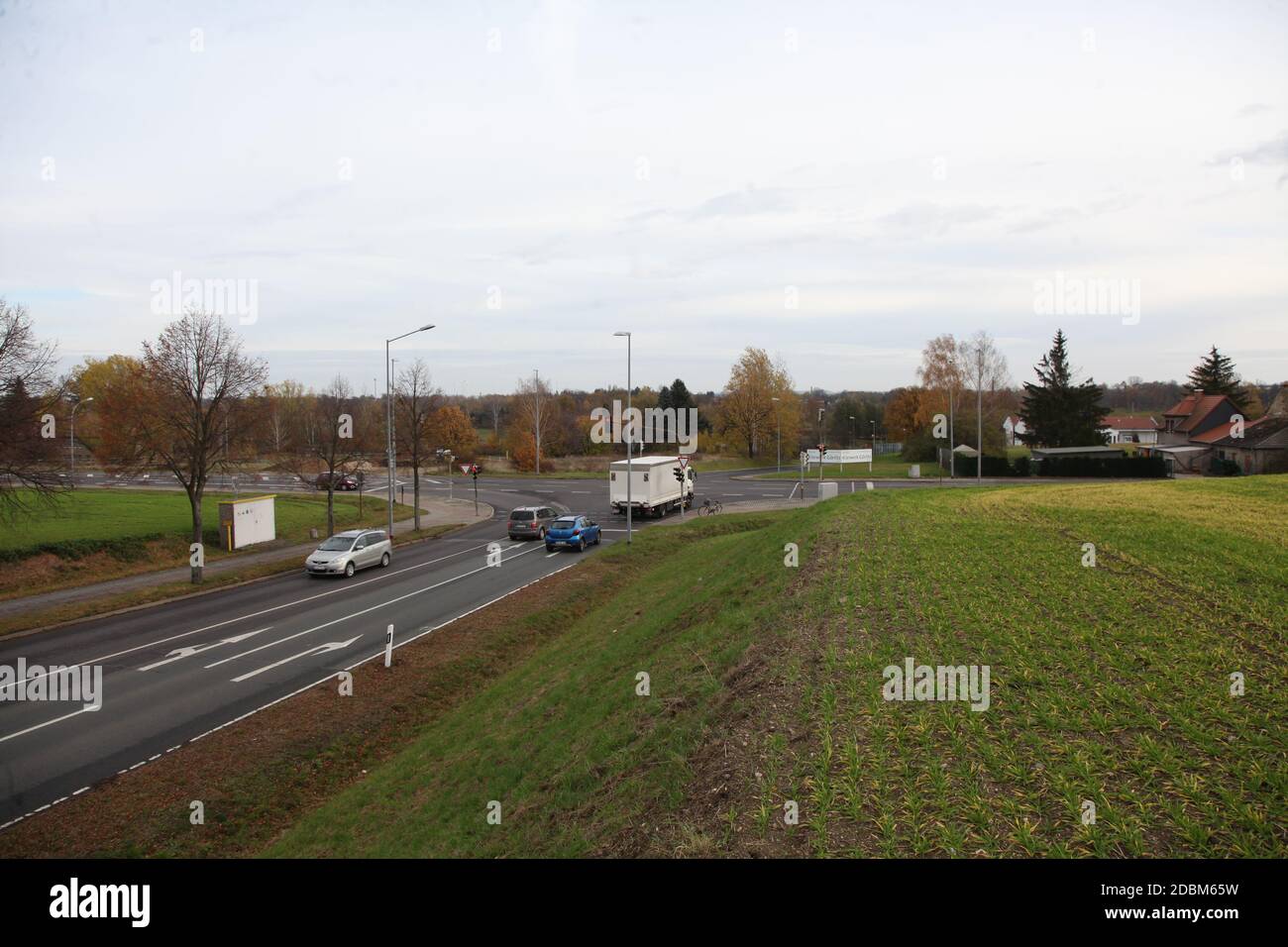 Schlesische Strasse dans Görlitz Königshufen Banque D'Images