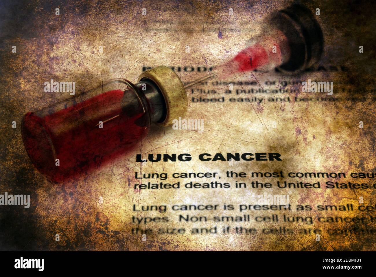 Le cancer du poumon grunge concept Banque D'Images