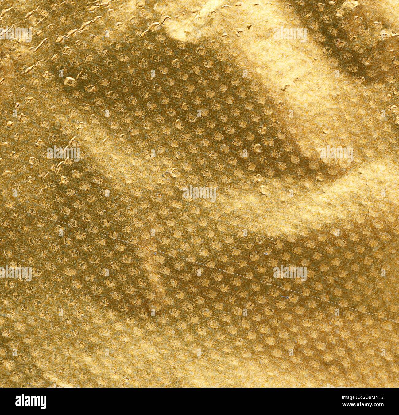 texture dorée de feuille de papier d'aluminium froissé, plein cadre, élément pour concepteur Banque D'Images