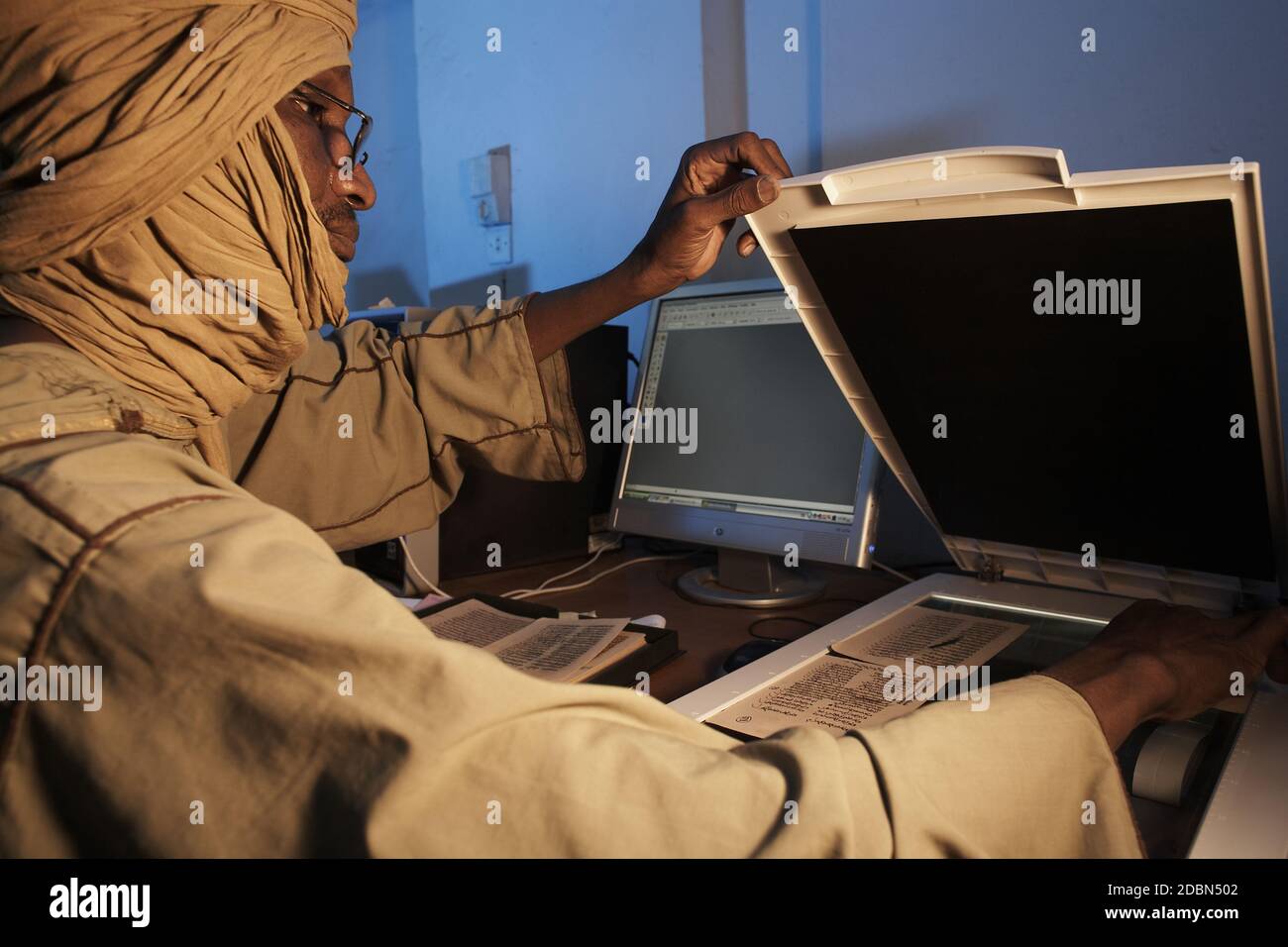 Afrique /MALI/Tombouctou/ Ahmed-Baba-Institute les manuscrits numérisés . Banque D'Images