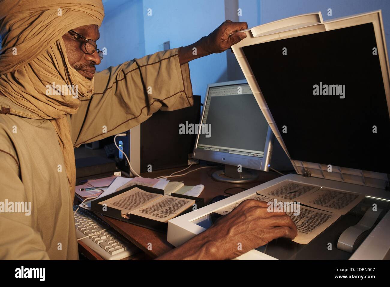 Afrique /MALI/Tombouctou/ Ahmed-Baba-Institute les manuscrits numérisés . Banque D'Images