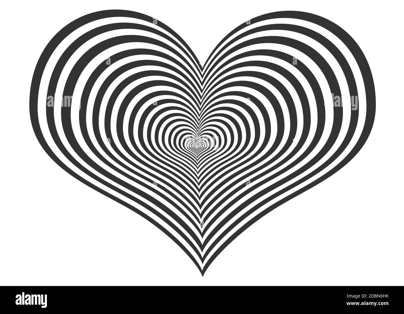 Joli coeur en forme de fond noir et blanc Banque D'Images