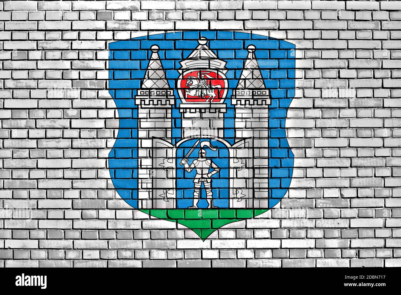 Pavillon de Minsk a peint sur mur de brique Banque D'Images