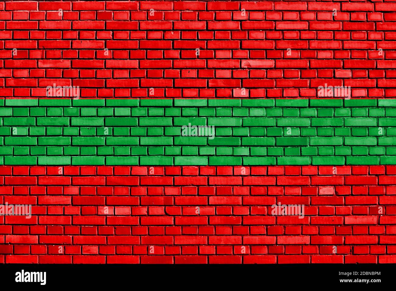 Pavillon de la Transnistrie peint sur mur de brique Banque D'Images