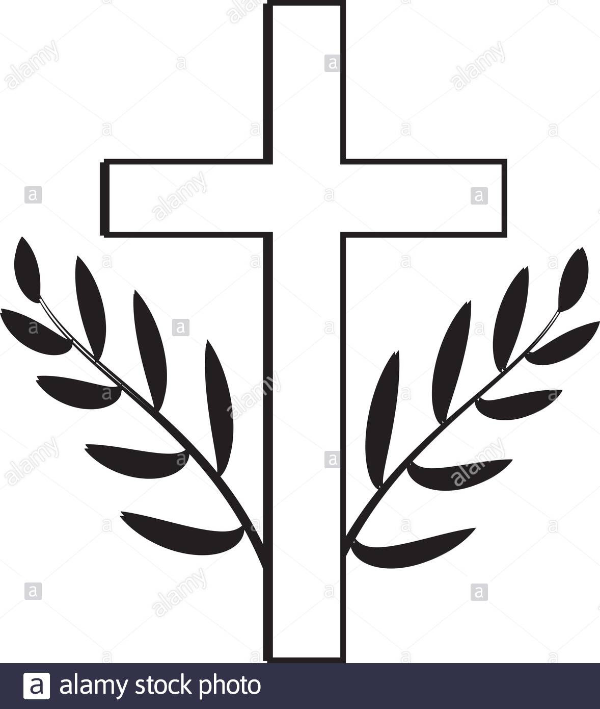 Symbole De Deces Croix Chretienne Avec Des Brindilles Photo Stock Alamy
