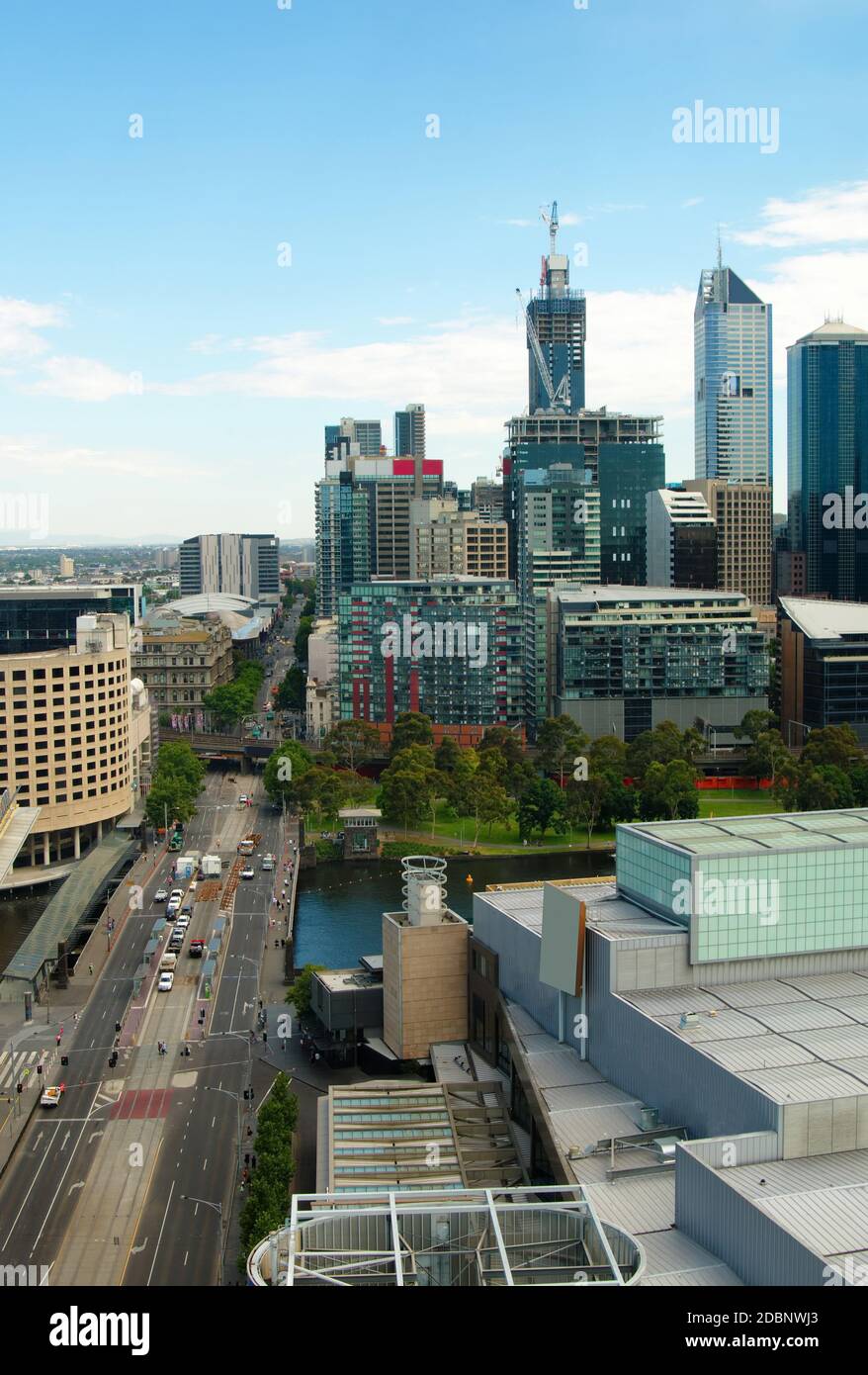 La vue du centre-ville de Melbourne Banque D'Images