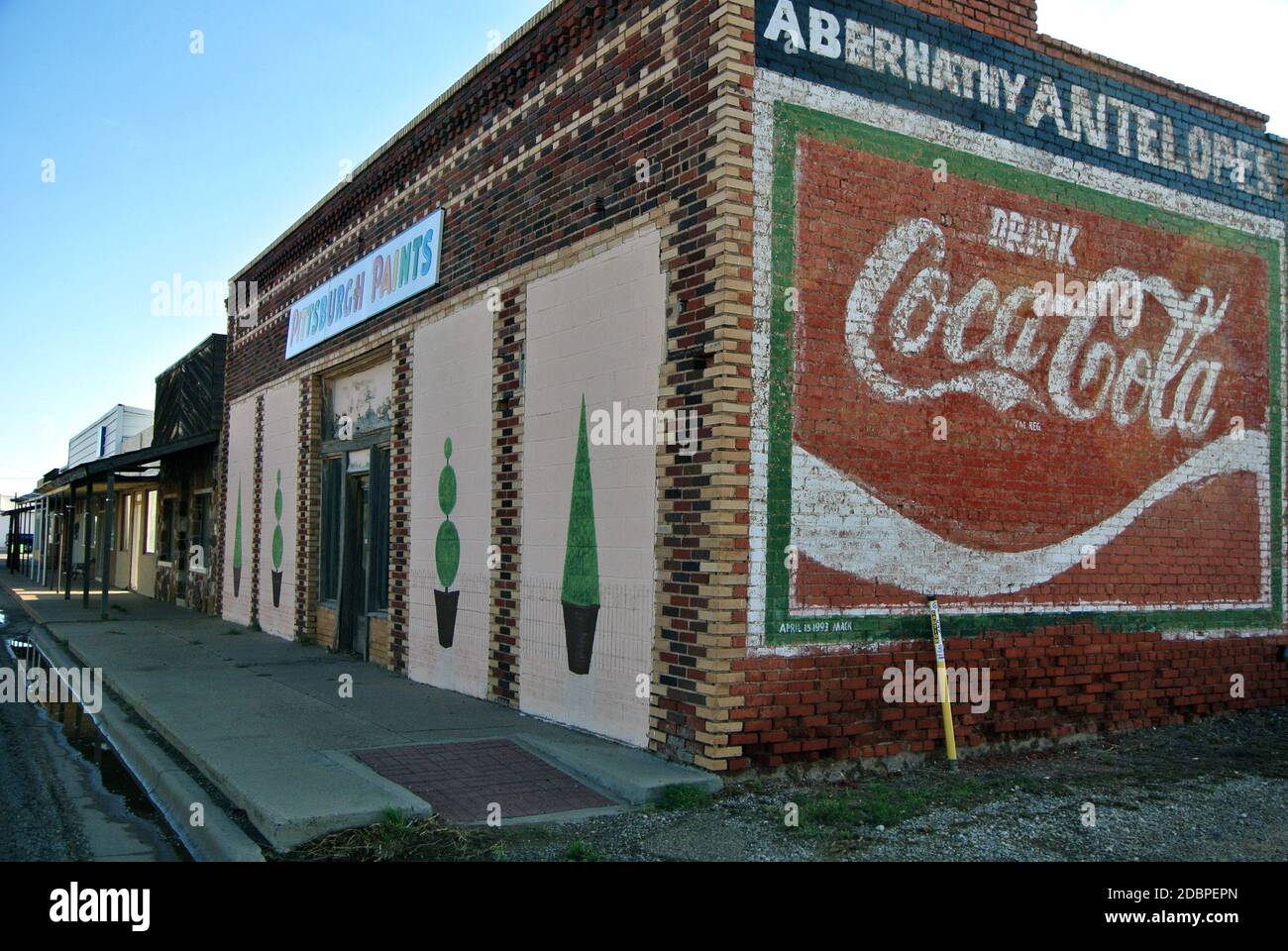 panneau classique de coco cola vintage dans l'historique abernathy texas usa Banque D'Images panneau classique de coco cola vintage dans l'historique abernathy texas usa Banque D'Images