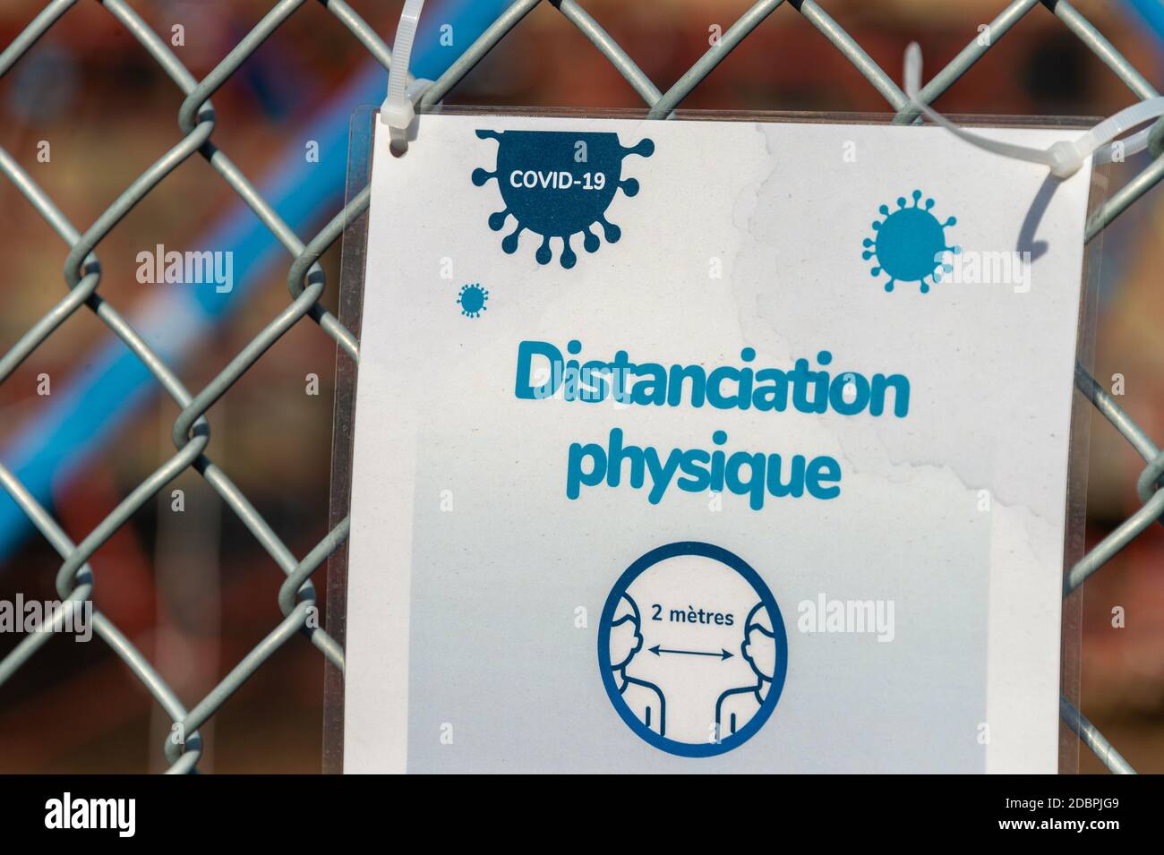 Montréal, CA - 7 novembre 2020 : affiche présentant les directives de sécurité de covid-19 Banque D'Images
