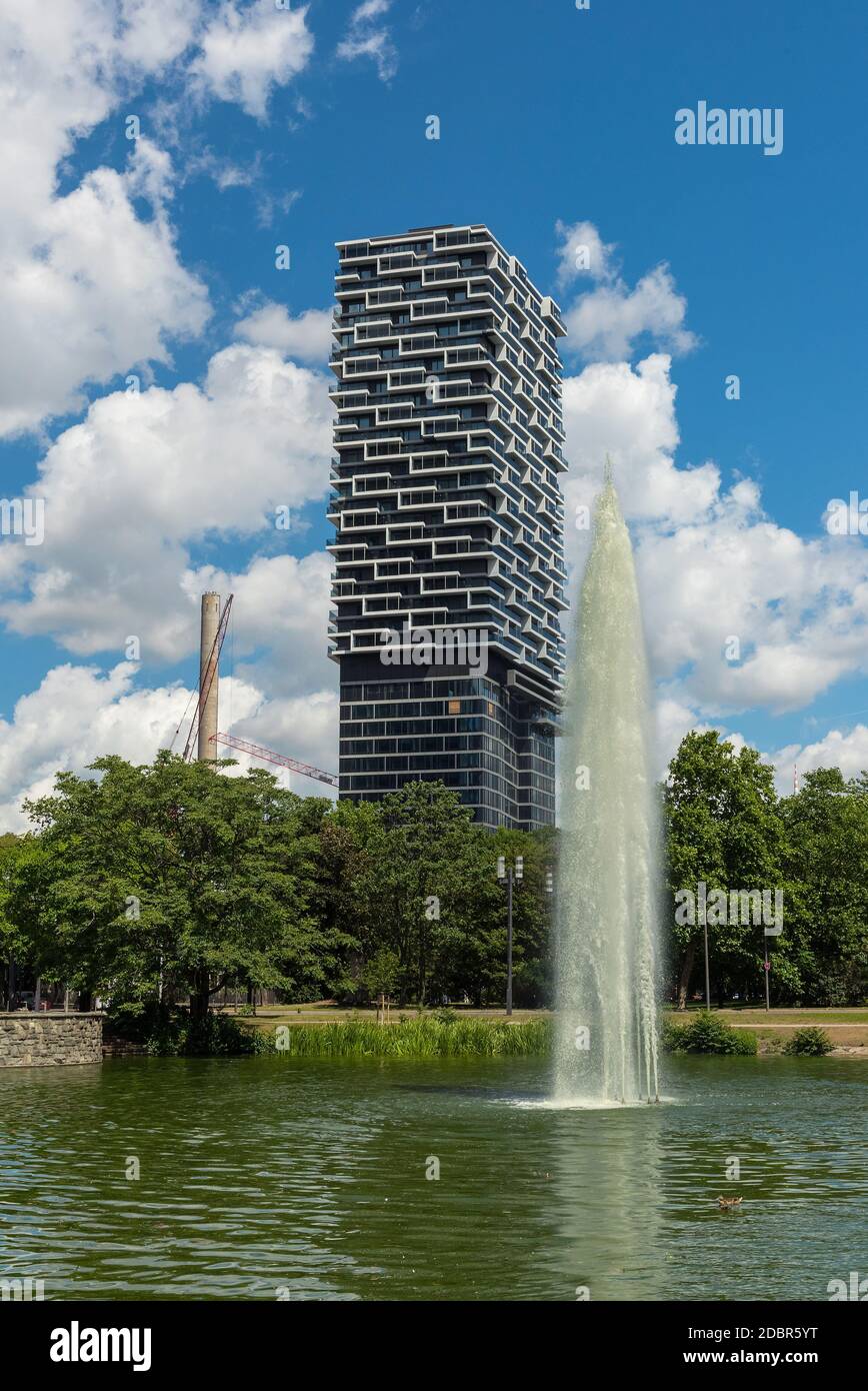 Nouveau gratte-ciel résidentiel et d'hôtel à Westend, Francfort-sur-le-main, Allemagne Banque D'Images