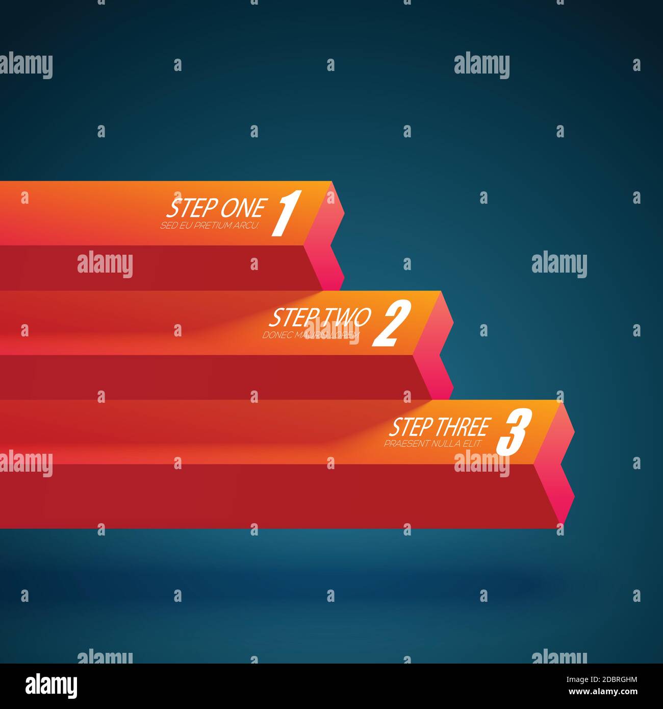 Modèle de résumé d'affaires Web avec colonnes horizontales droites et trois options illustration du vecteur isolé Illustration de Vecteur