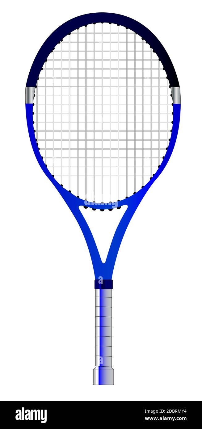 Une raquette de tennis simple isolé sur fond blanc Banque D'Images