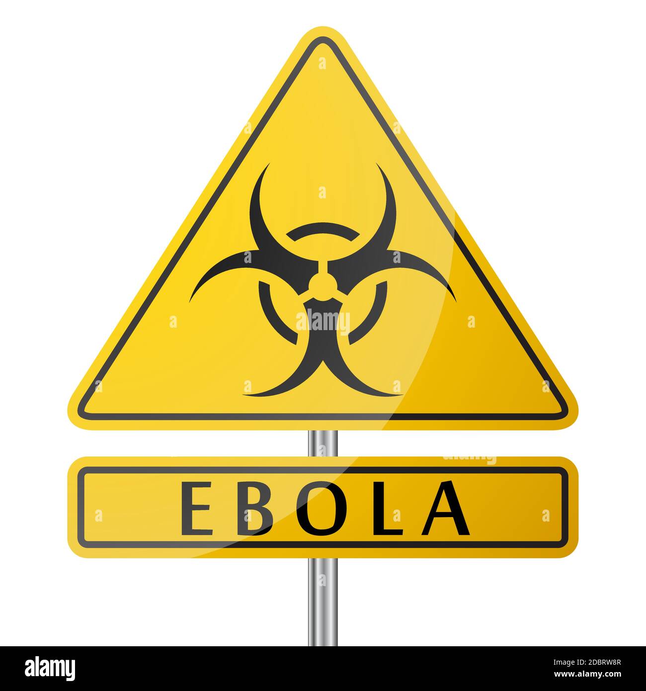 Affiche jaune danger Ebola avec signe de maladie sur blanc illustration vectorielle d'arrière-plan Illustration de Vecteur