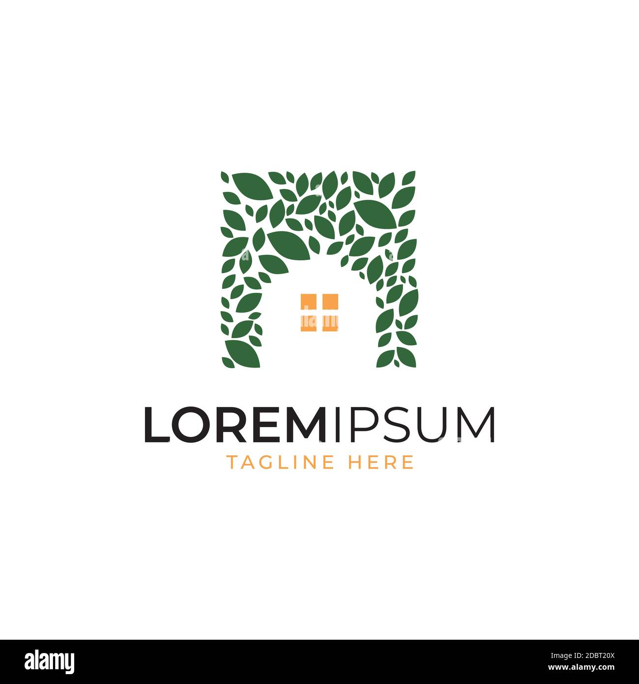 home et leafs logo concept design vector template.green icône de maison Illustration de Vecteur