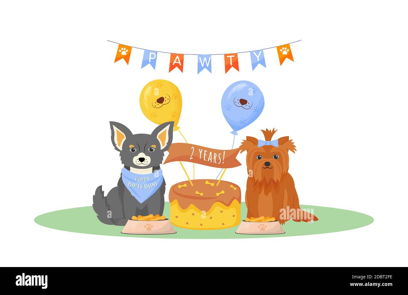 Chien Anniversaire Plat Couleur Vecteur Caractere Mignon Chiot Dans Un Chapeau De Fete Gateau Sur Pour Animal Domestique Illustration D Un Dessin Anime Isole Pour La Fete Des Animaux De Compagnie Photo Stock