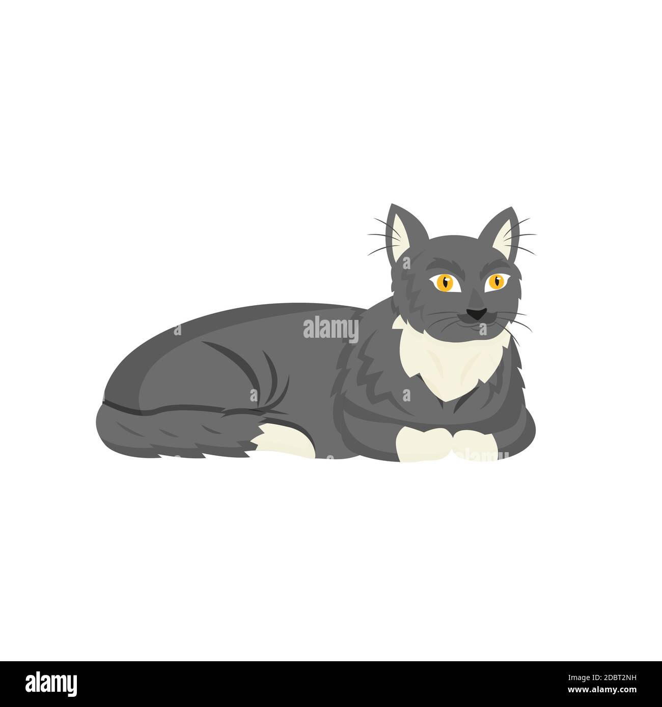 Caractere Vectoriel De Couleur Plat Chat Noir Mensonge Animal Domestique Garde D Animaux Toilettage Pour Chaton Illustration De Dessin Anime Isole Tuxedo Cat Pour Photo Stock Alamy