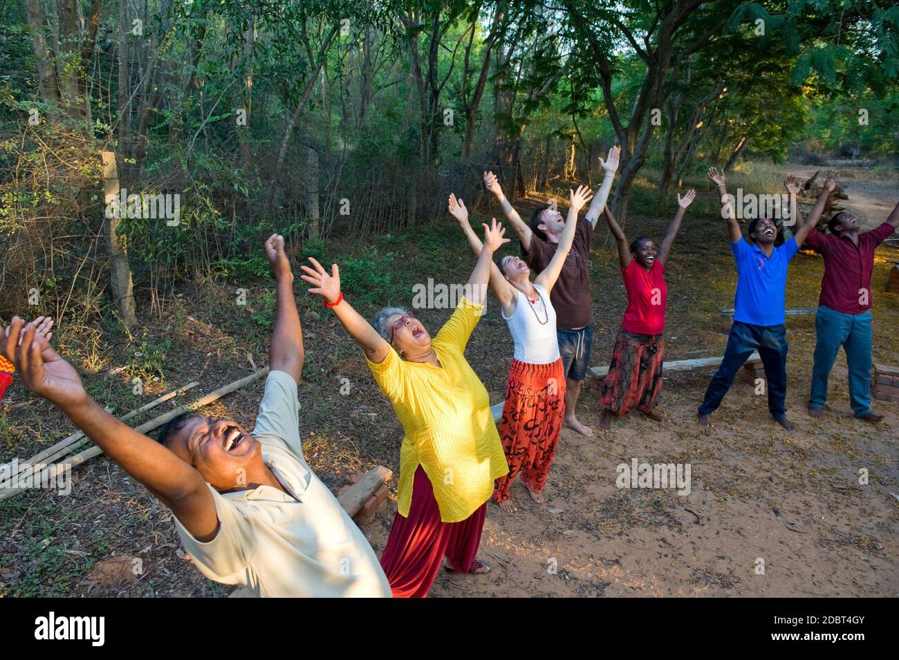 AUROVILLE, INDE - 1er mai 2016 : célébration de la Journée mondiale de l'abattage Banque D'Images