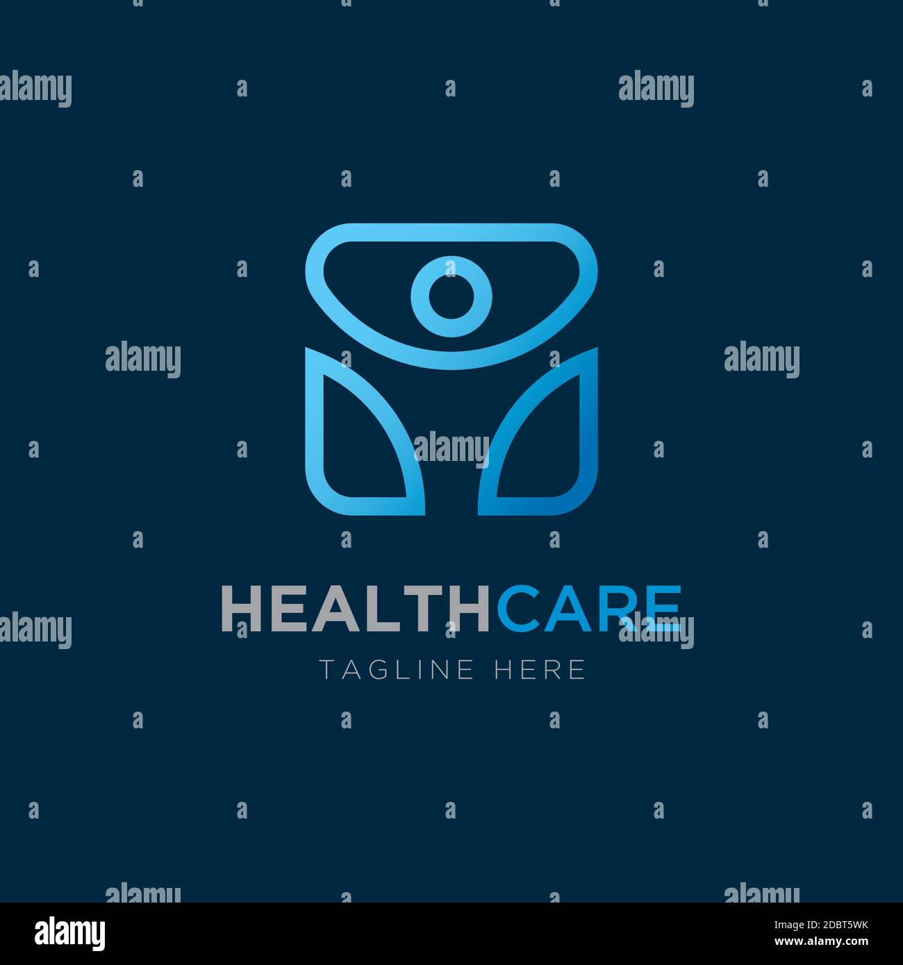 Logo Healthcare.modèle vectoriel de symbole humain.icône créative pour la société médicale Illustration de Vecteur