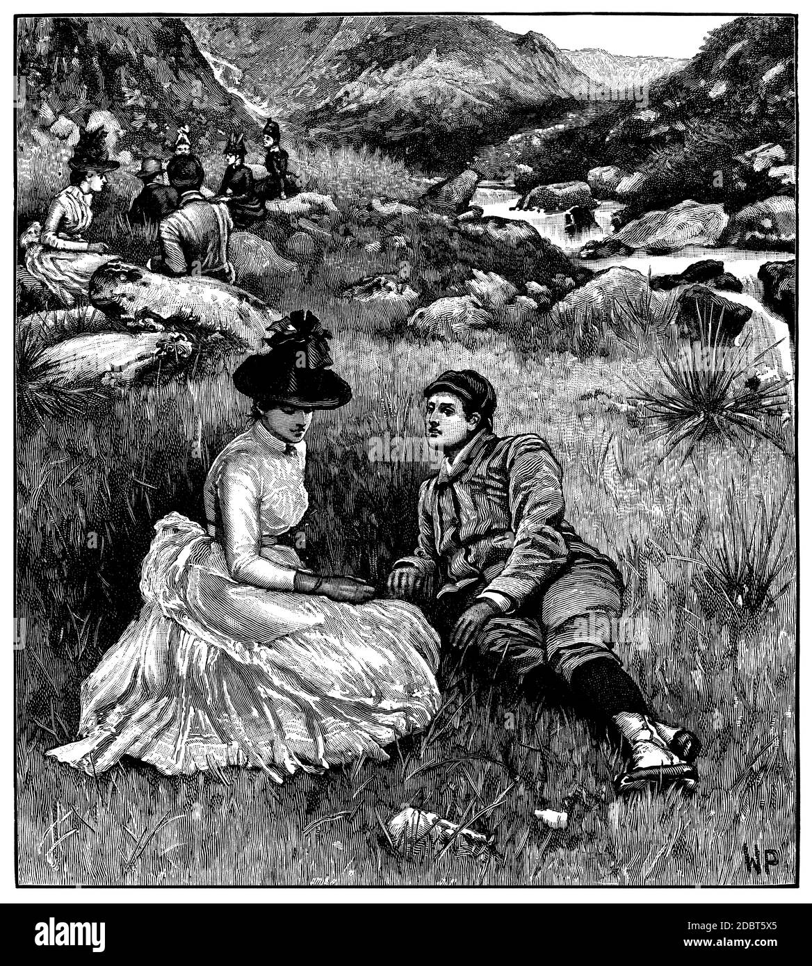 Jean et George échangeaient des regards et des mots chuchotés Banque D'Images