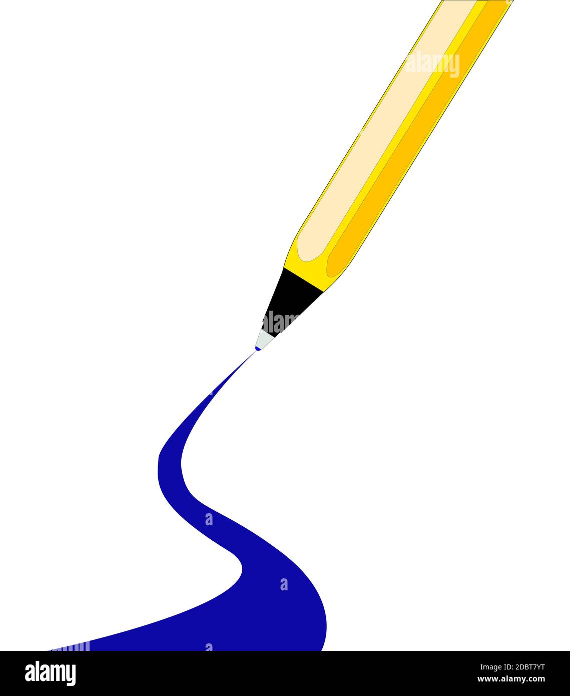 Une encre bleue stylo à bille avec un réduit pour plus larges vers le bas de la page Banque D'Images