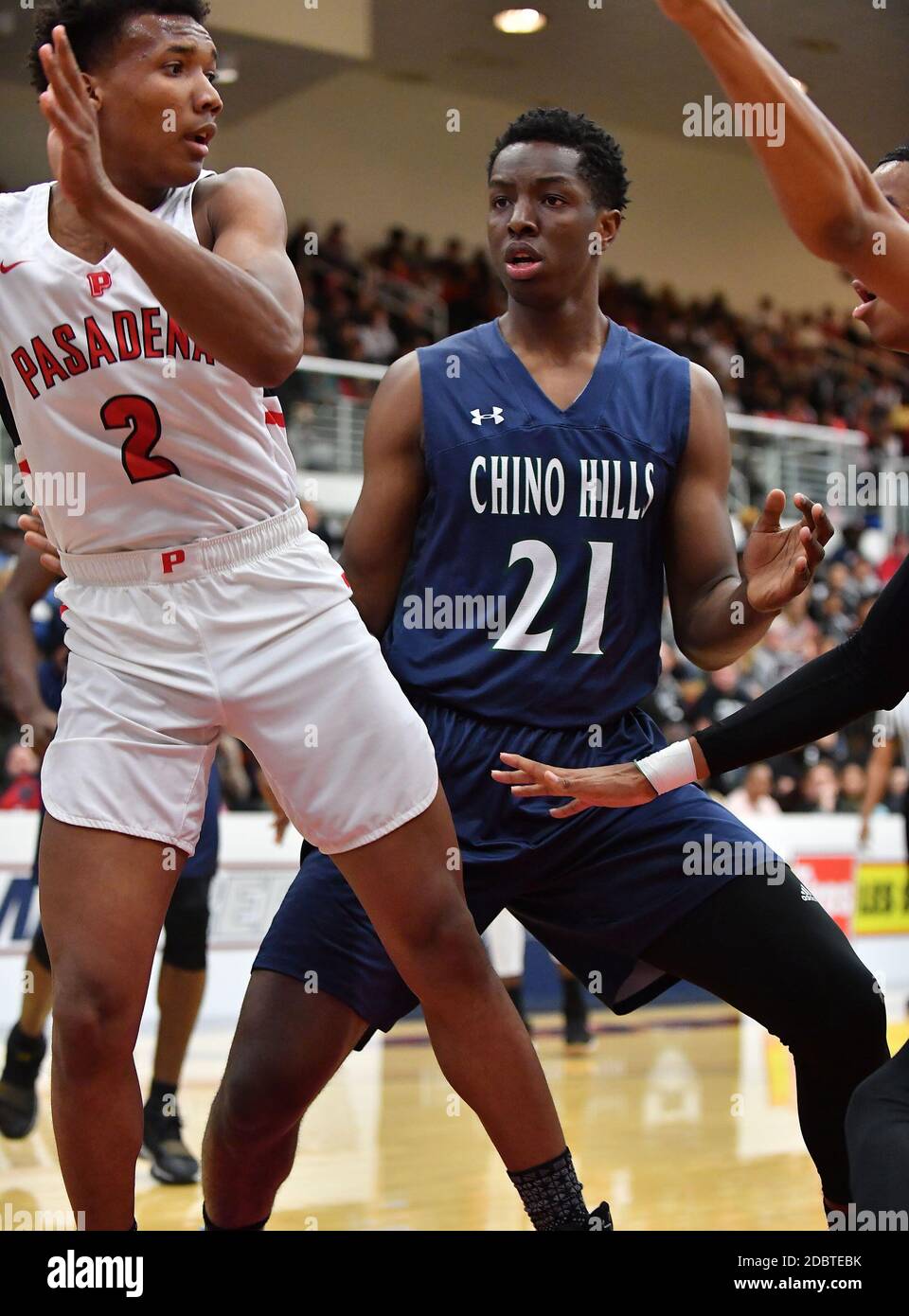 Université Azusa Pacific. 3 mars 2018. CA.Onyeka Okongwu #21.The CIF-SS DIV 1 final Boys Prep Basketball Championship Chino Hills vs Pasadena au Felix Events Center de l'Université Azusa Pacific.photo obligatoire crédit: Louis Lopez/Modern Exposure/Cal Sport Media/Alay Live News Banque D'Images
