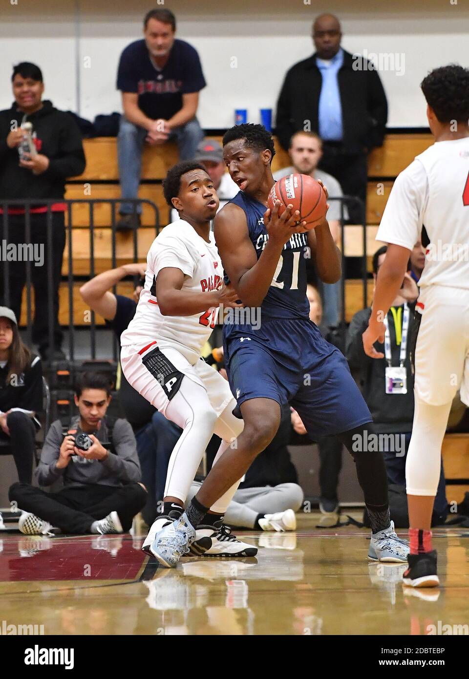 Université Azusa Pacific. 3 mars 2018. CA.Onyeka Okongwu #21.The CIF-SS DIV 1 final Boys Prep Basketball Championship Chino Hills vs Pasadena au Felix Events Center de l'Université Azusa Pacific.photo obligatoire crédit: Louis Lopez/Modern Exposure/Cal Sport Media/Alay Live News Banque D'Images