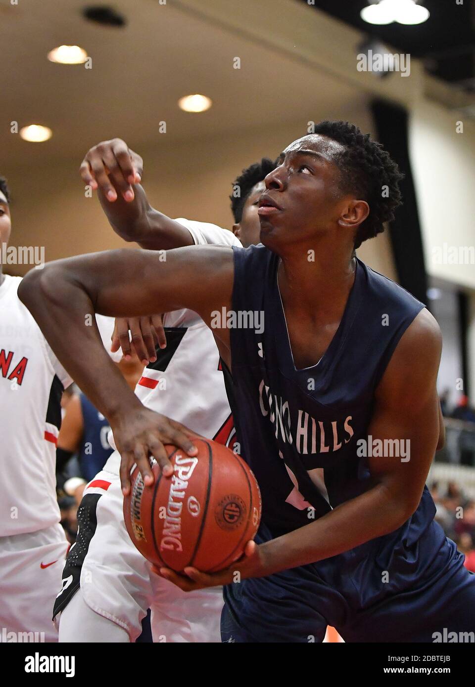 Université Azusa Pacific. 3 mars 2018. CA.Onyeka Okongwu #21.The CIF-SS DIV 1 final Boys Prep Basketball Championship Chino Hills vs Pasadena au Felix Events Center de l'Université Azusa Pacific.photo obligatoire crédit: Louis Lopez/Modern Exposure/Cal Sport Media/Alay Live News Banque D'Images