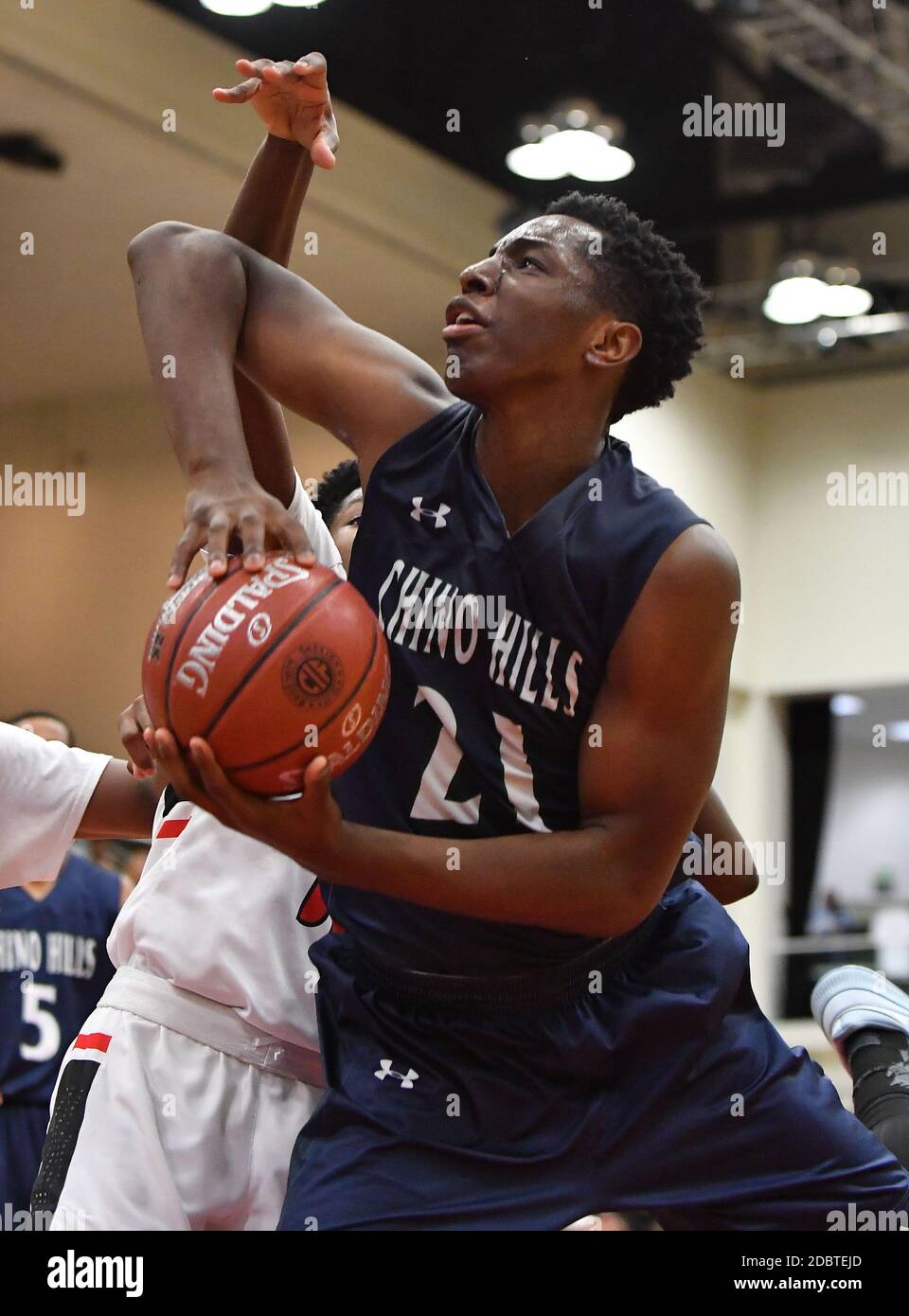 Université Azusa Pacific. 3 mars 2018. CA.Onyeka Okongwu #21.The CIF-SS DIV 1 final Boys Prep Basketball Championship Chino Hills vs Pasadena au Felix Events Center de l'Université Azusa Pacific.photo obligatoire crédit: Louis Lopez/Modern Exposure/Cal Sport Media/Alay Live News Banque D'Images
