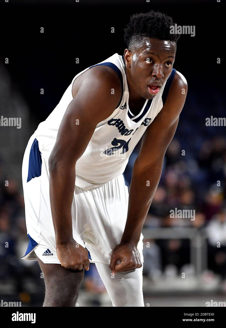 Riverside, CA. 23 février 2019. Onyeka Okongwu #21 en action lors de la CIF-SS DIV 1 Boys Prep Basketball final Santa Margarita vs Chino Hills à l'université baptiste Cal.obligatoire crédit photo: Louis Lopez/Modern Exposure/Cal Sport Media/Alamy Live News Banque D'Images