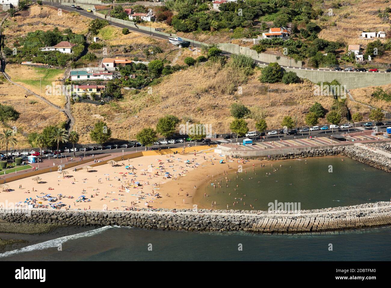 Baie de Machico sur la côte est de l'île de Madère, Portugal Banque D'Images