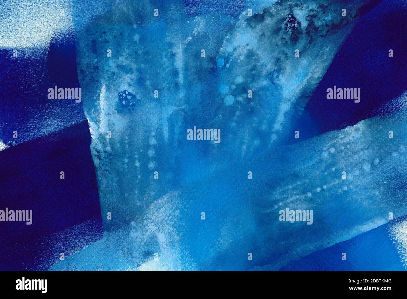 Texture aquarelle bleu clair et bleu foncé. Banque D'Images