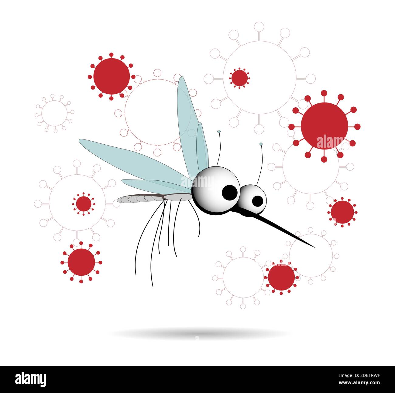 Les moustiques sont porteurs d'infections. Insectes ailés. Illustration de moustique d'insecte, moustique et ravageur pour l'hydrofuge, les pulvérisations et les patchs publicitaires, affiche Banque D'Images