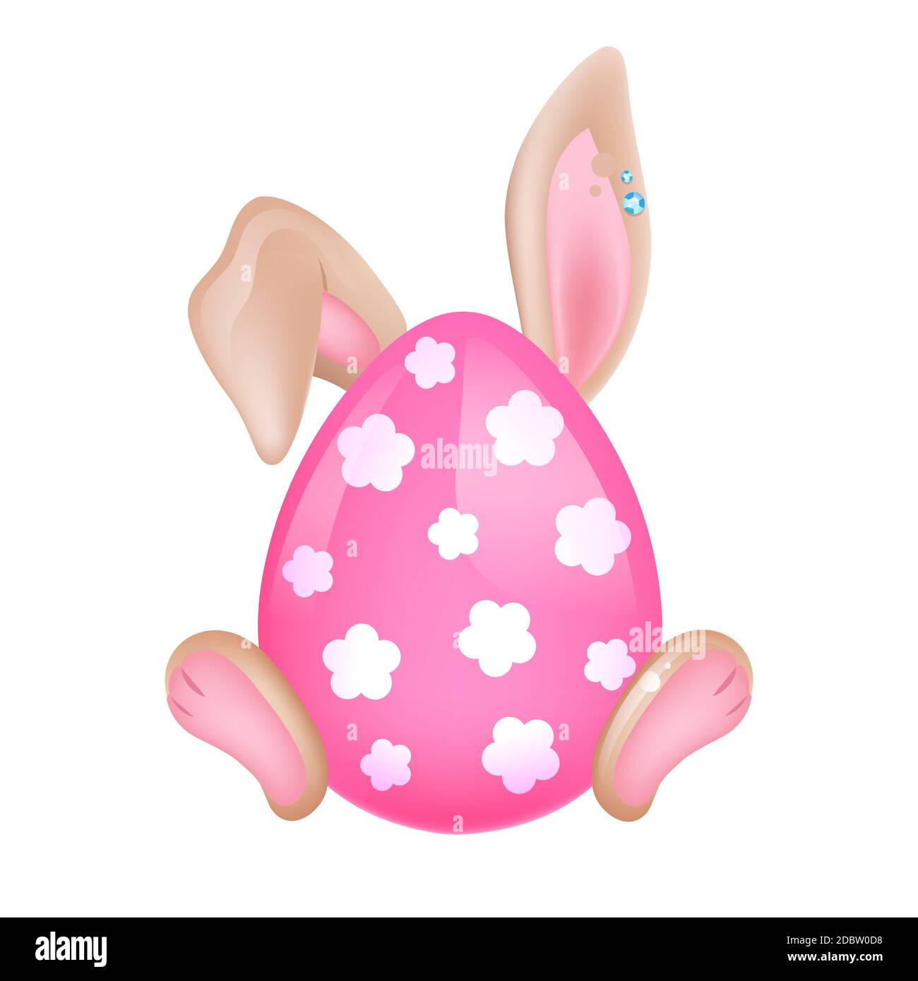 Mignon lapin de Pâques caché derrière l'oeuf rose kawaii personnage de  dessin animé vectoriel. Adorable et drôle, les pattes et les oreilles  d'animaux sticker, patch isolé. Symb. Pascha Photo Stock - Alamy