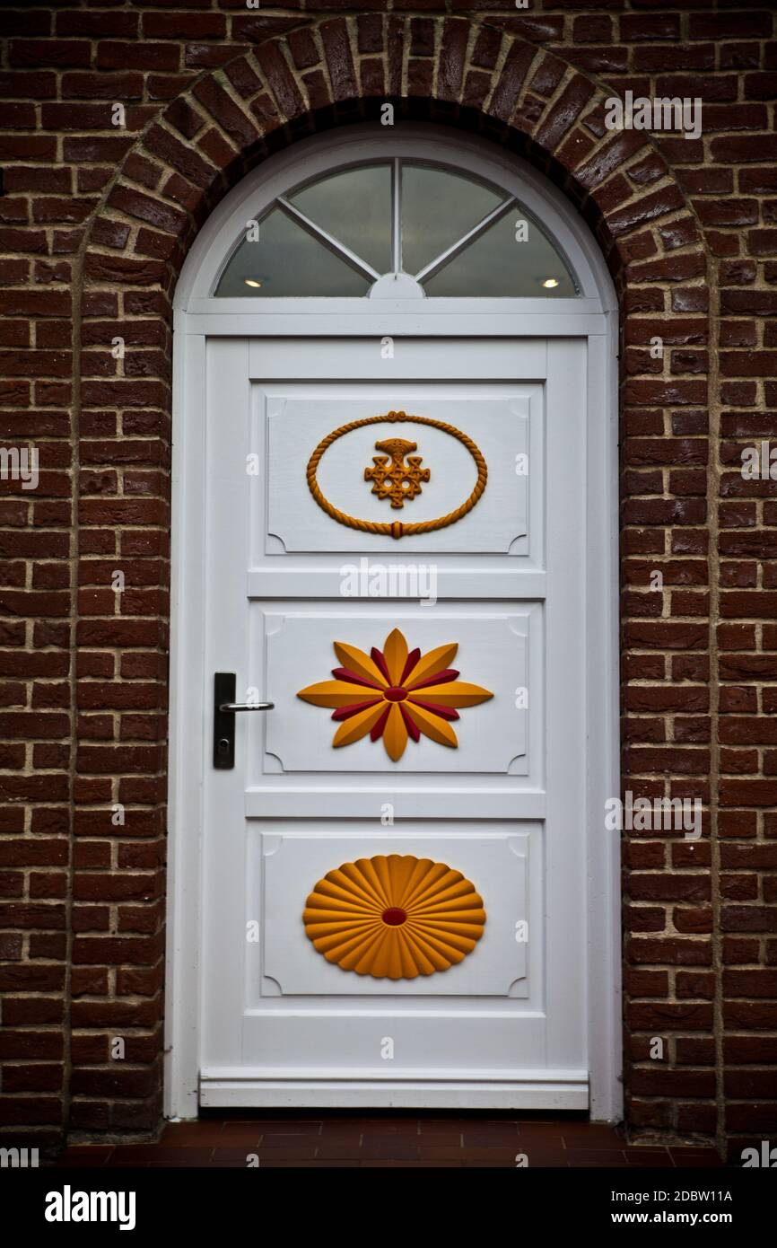 Porte d'entrée décorée Banque D'Images