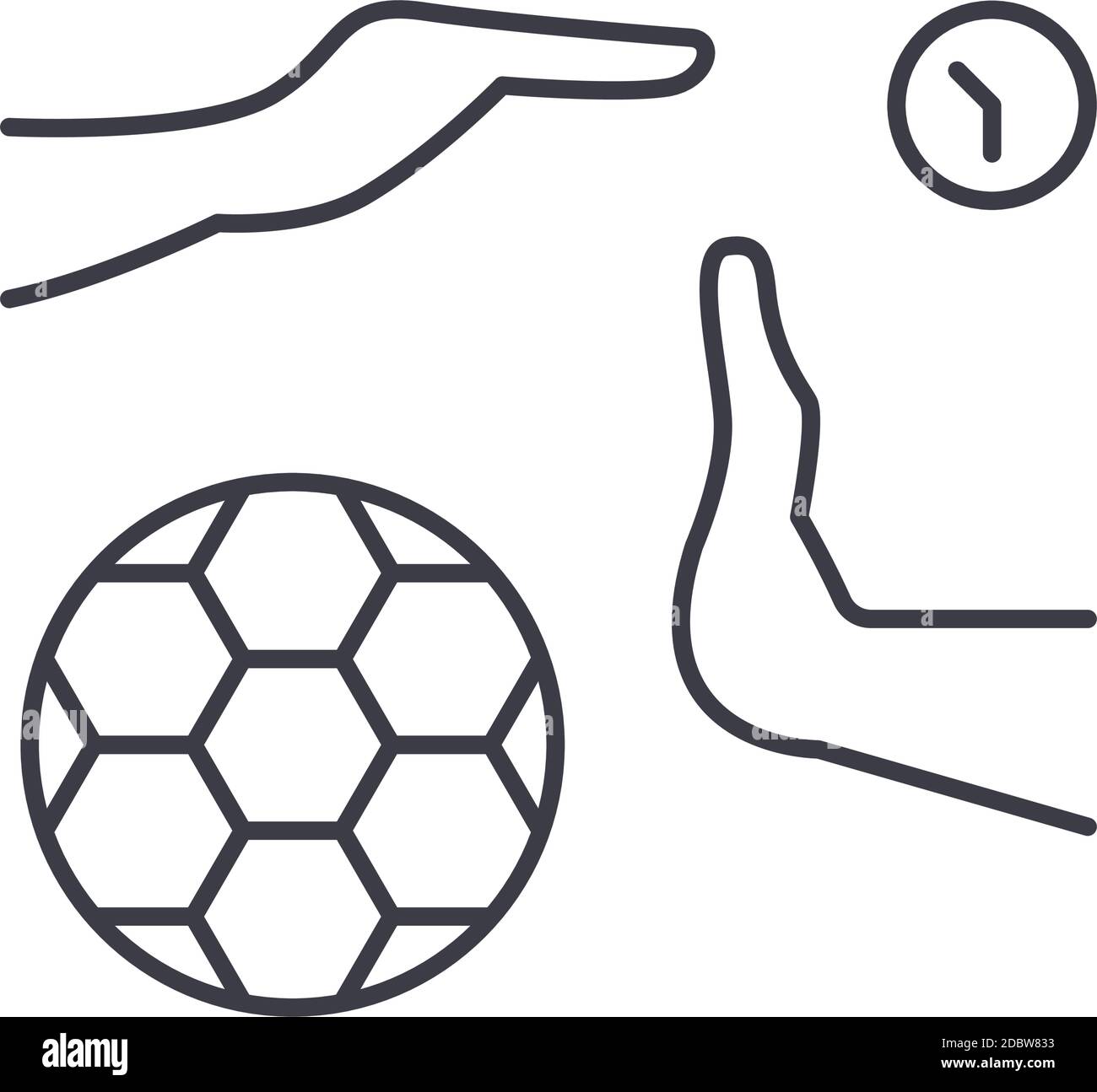 Icône de délai d'attente, illustration linéaire isolée, vecteur de ligne mince, signe de conception Web, symbole de concept de contour avec contour modifiable sur fond blanc. Illustration de Vecteur