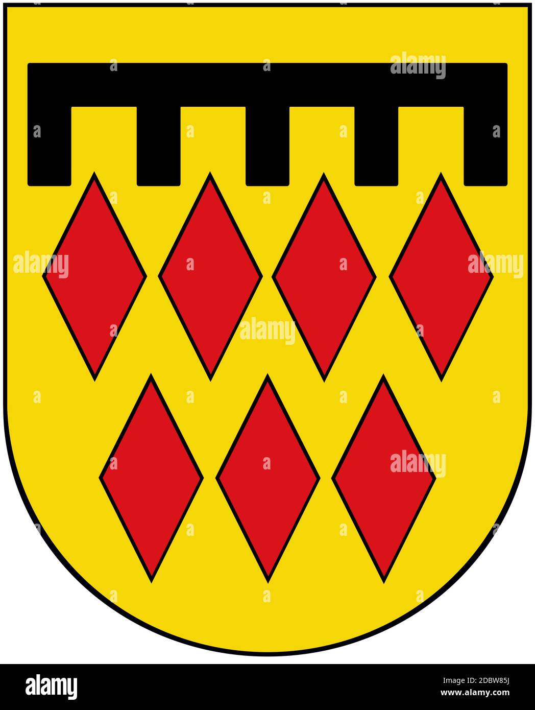 Armoiries de la municipalité d'Etringen, Allemagne Banque D'Images