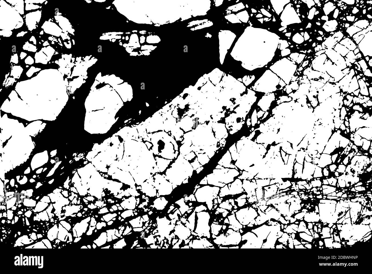 Le marbre noir et blanc se fissure texture simple. Illustration vectorielle. Illustration de Vecteur