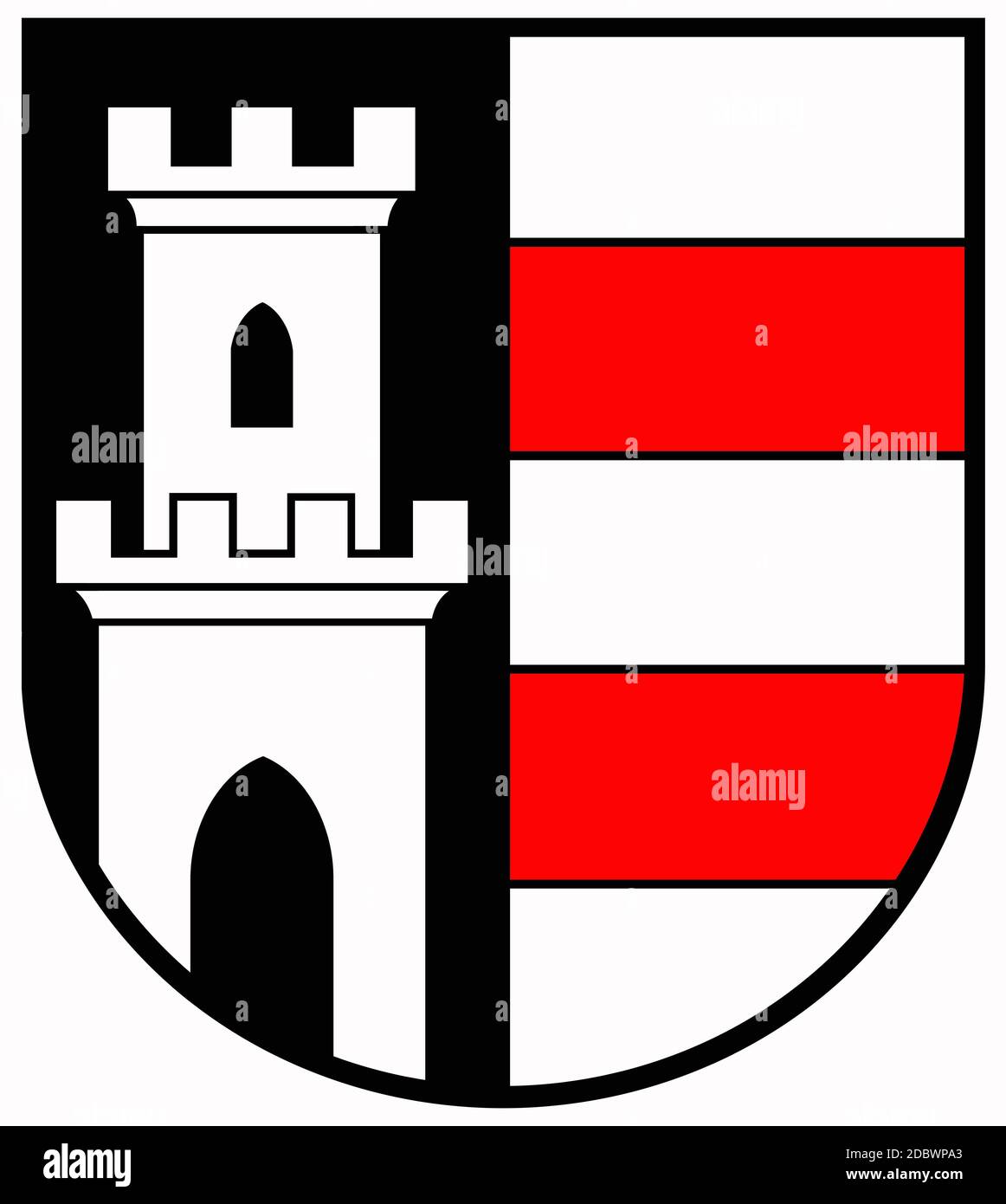 Armoiries de la commune d'Isenburg. Allemagne Banque D'Images