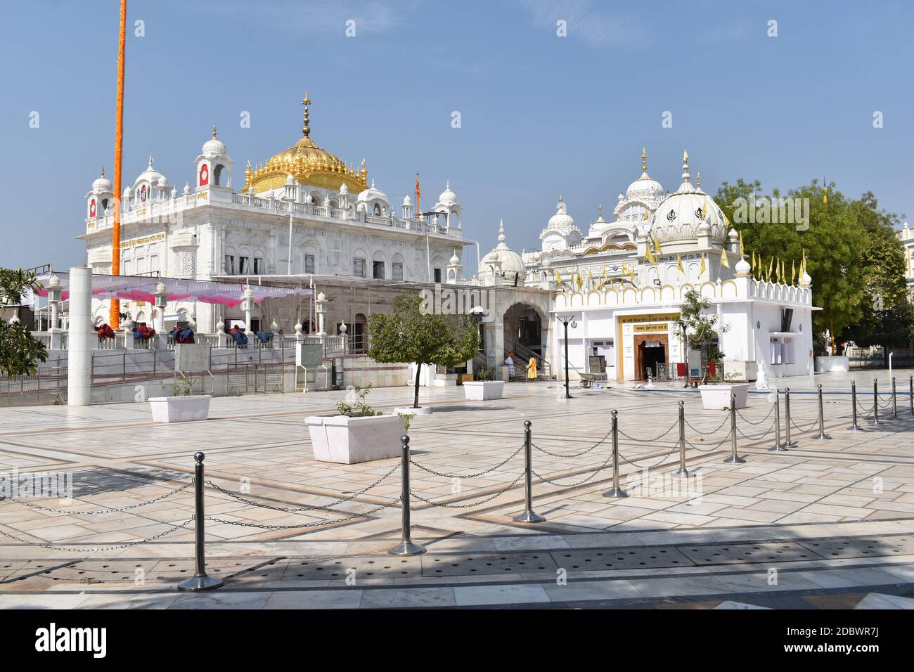 Façade - Takhat Sachkhand Shri Hazur Abchalnagar Sahib, le Gurudwara principal de Nanded et l'un des cinq hauts sièges de l'autorité des Sikhs. Maharashtra Banque D'Images