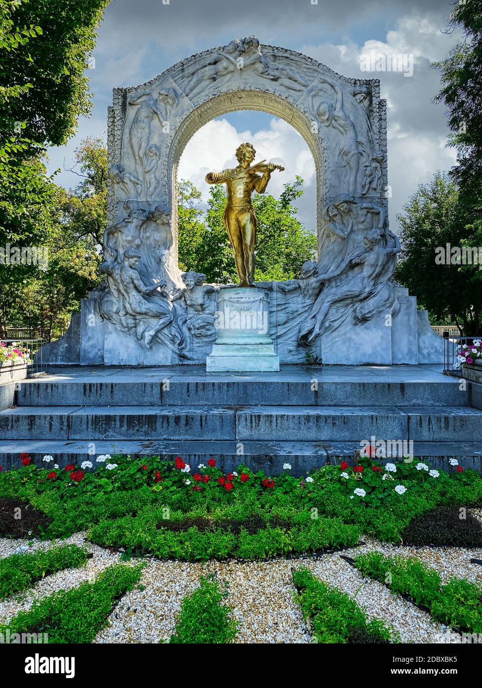 Johann Strauss Statue Stadtpark Vienne, monument du compositeur autrichien Banque D'Images