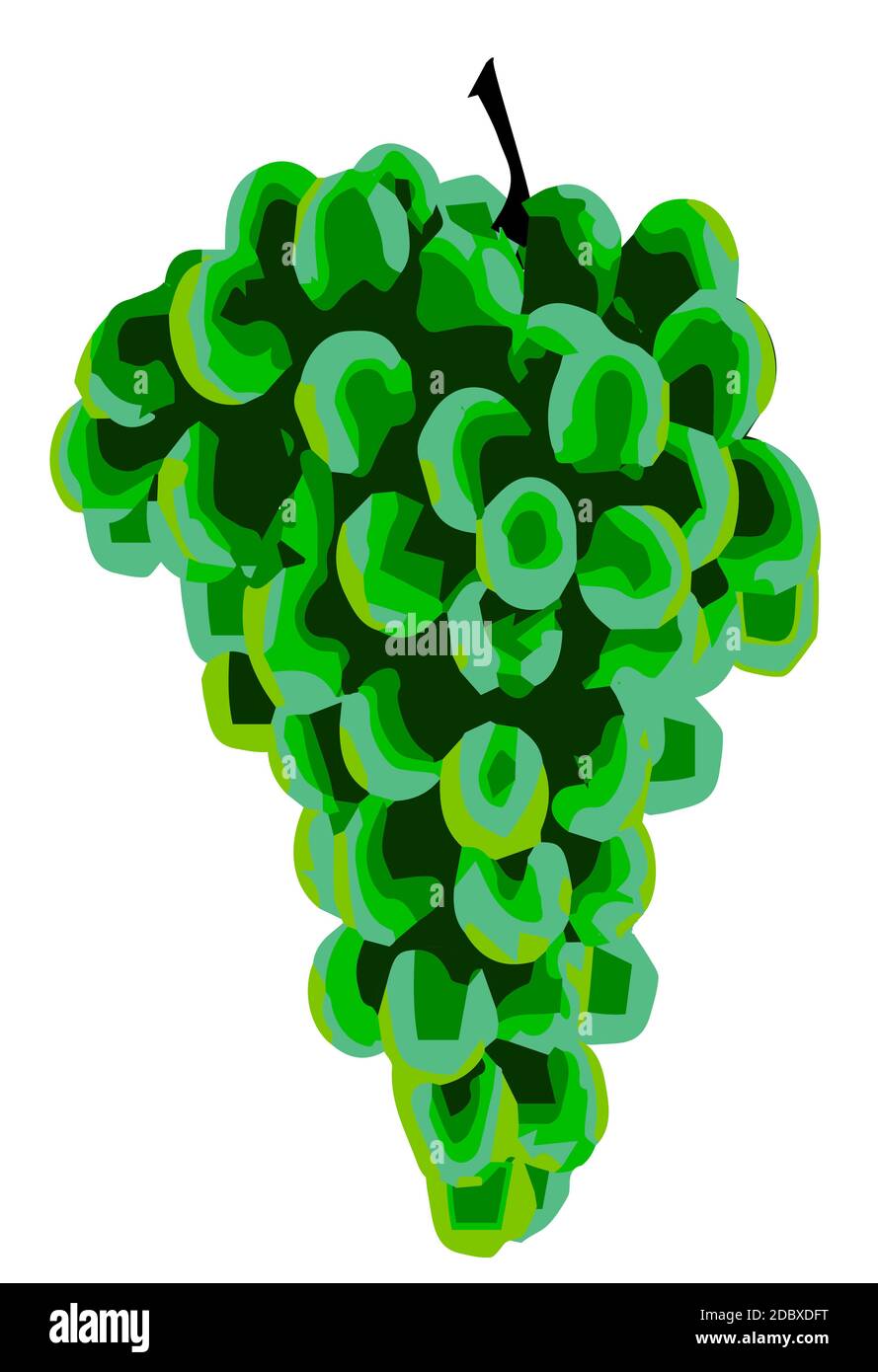 Un tas de raisin vert isolé sur fond blanc Banque D'Images