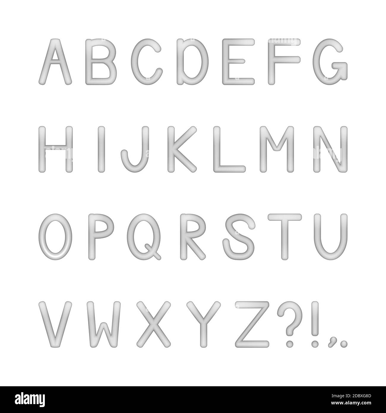 jeu de lettres brillantes et colorées - argent Banque D'Images