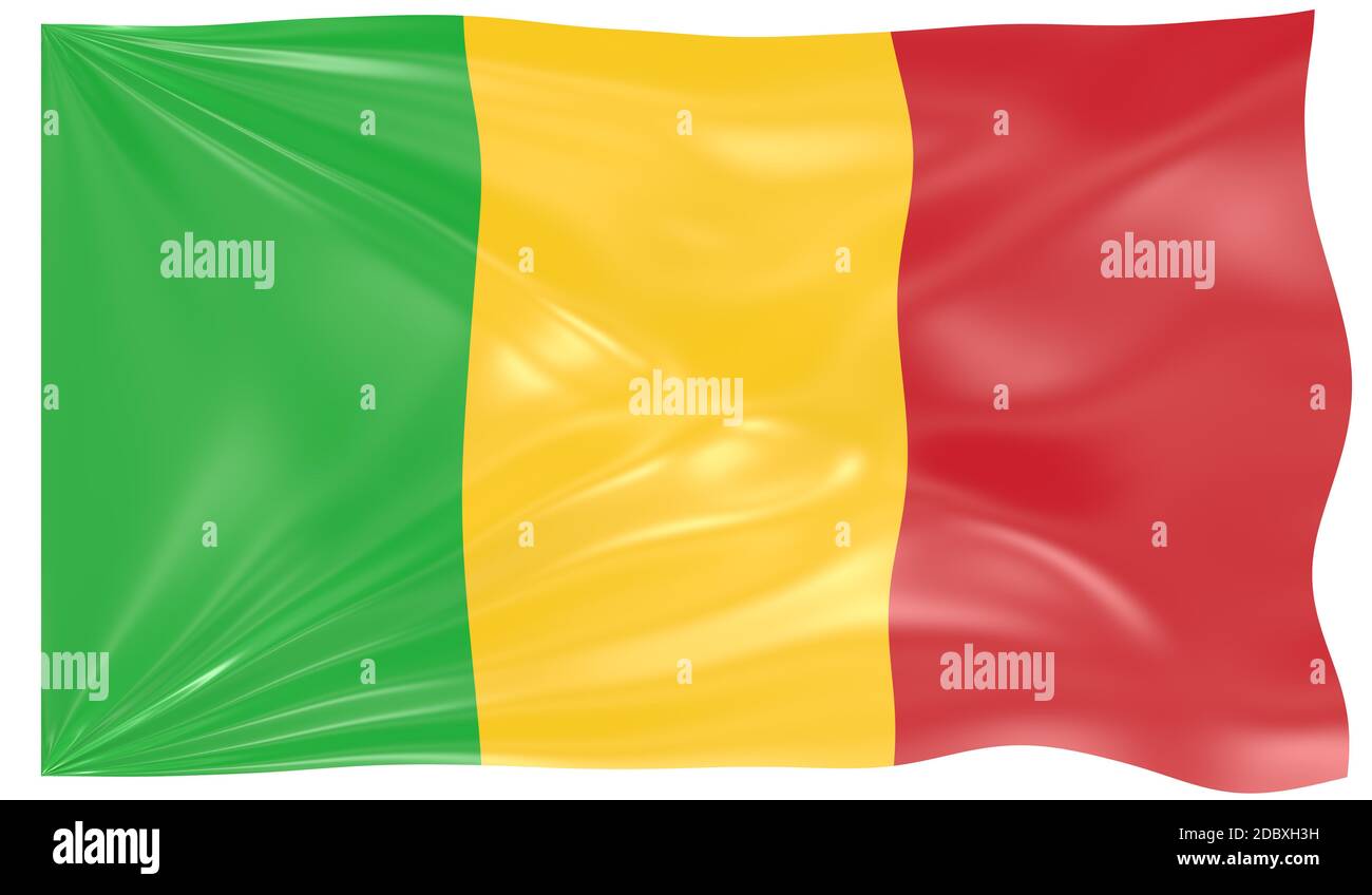 illustration 3d d'un drapeau du Mali Banque D'Images