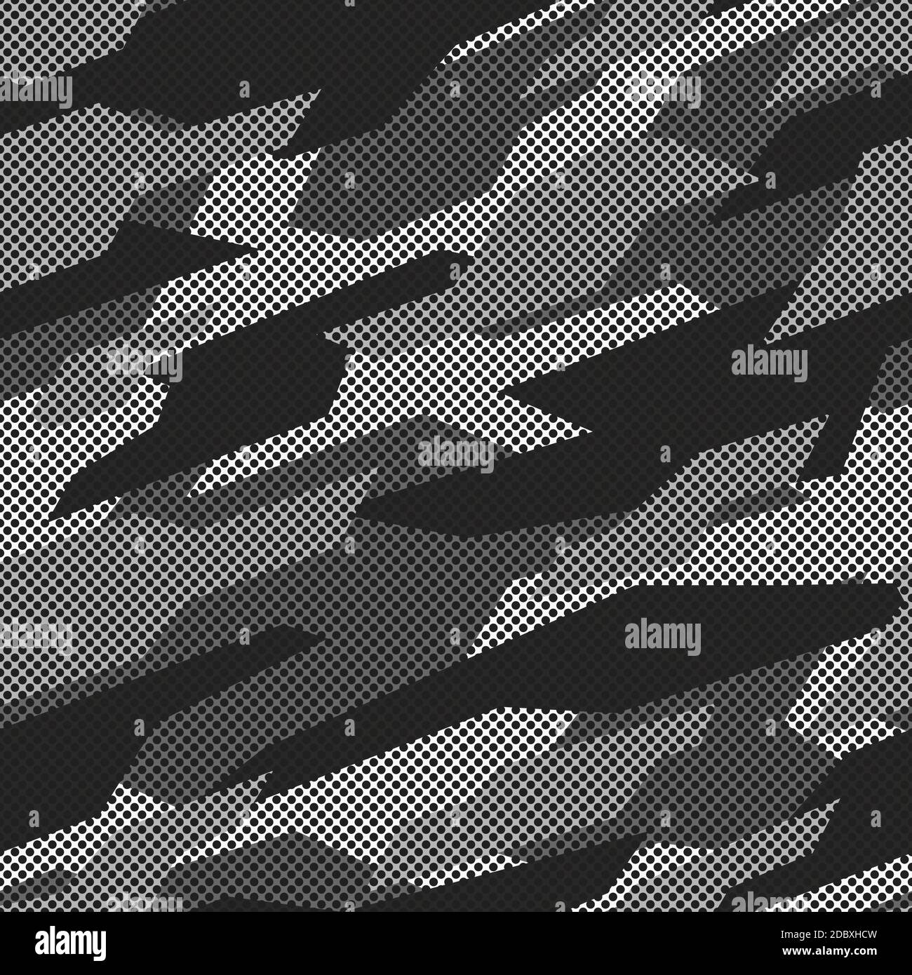 Motif camouflage gris moderne sans coutures. Arrière-plan de l'illustration vectorielle pour la surface, la création de t-shirts, l'impression, l'affiche, l'icône, le Web, les motifs graphiques. Illustration de Vecteur