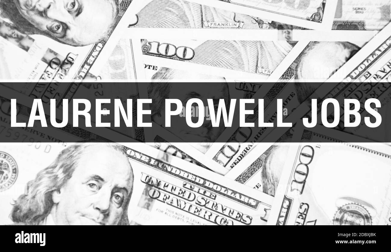Laurene Powell Jobs concept de texte. Dollars américains argent comptant, rendu 3D. Milliardaire Laurene Powell Jobs chez Dollar Banknote. Top World Financial milliardaire Investor - Londres, 3 mai 2020 Banque D'Images