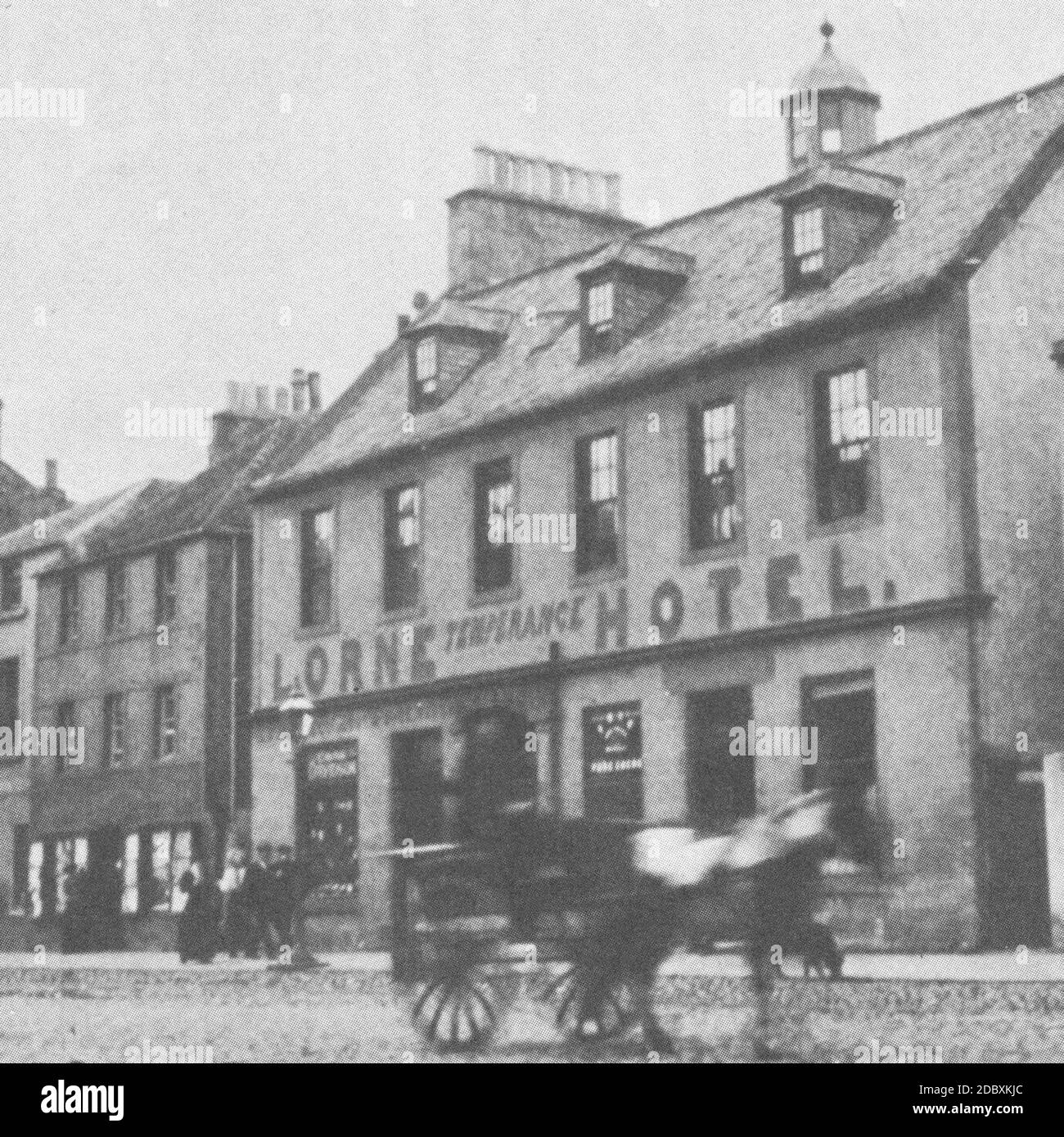 Une photo du lieu de naissance (à gauche) et de la maison d'enfance (à droite) de John Muir à Dunbar, en Écosse Banque D'Images