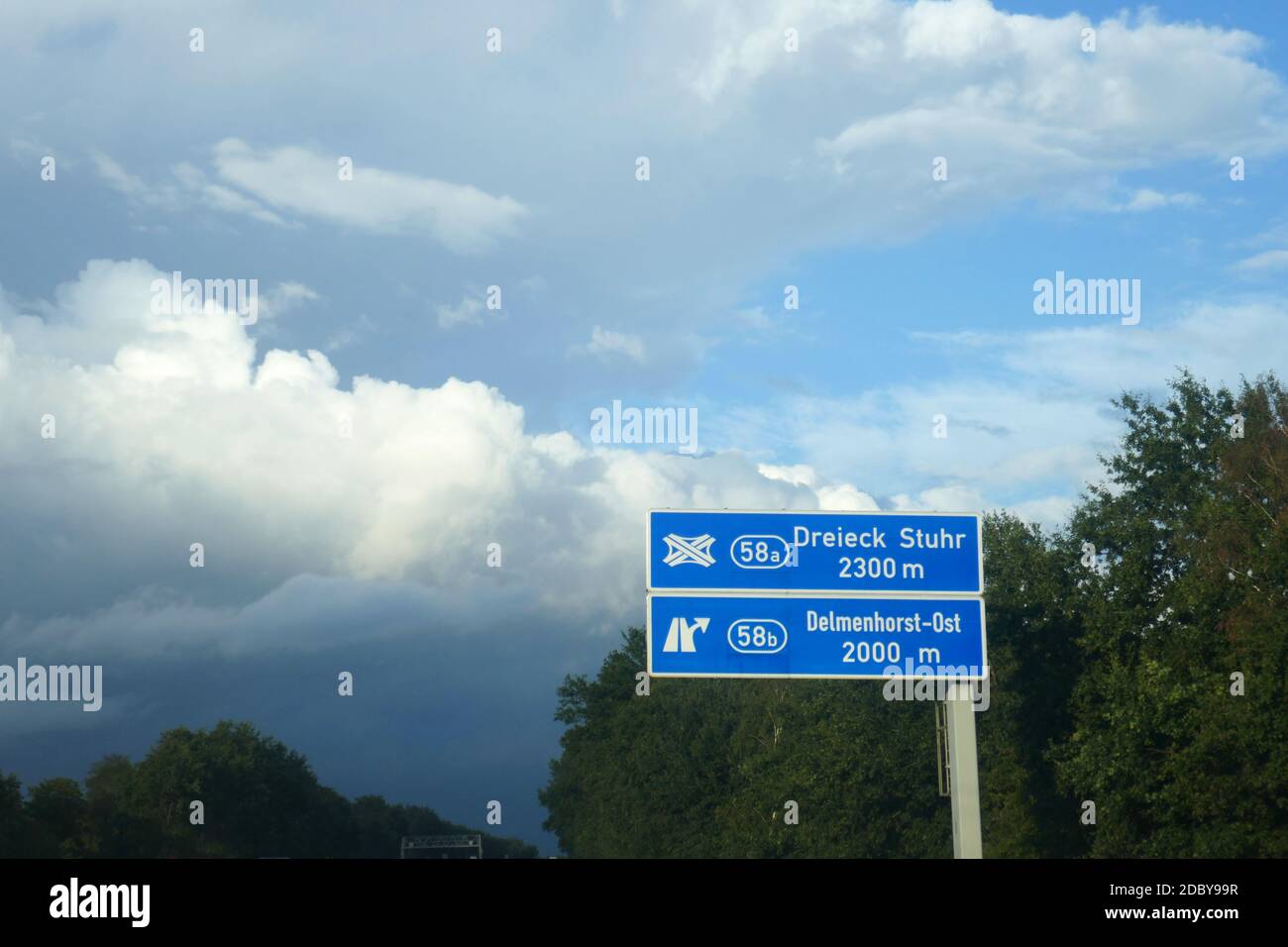 Autoroute fédérale sortie Dreieck Stuhr, Stuhr, Delmenhorst Ost, Delmenhorst, 58a Banque D'Images